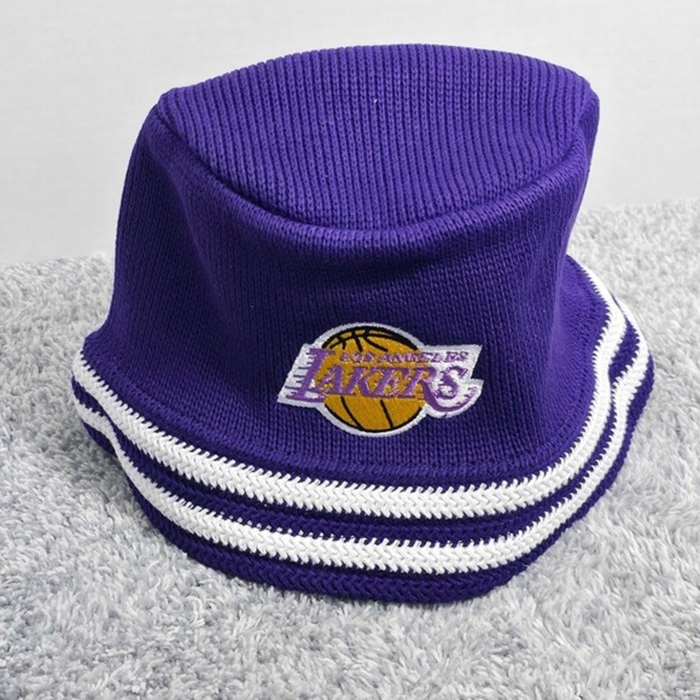 Mitchell & Ness Los‎ Angeles Lakers NBA Knucket Knit Bucket Hat Cap LA NEW NWT